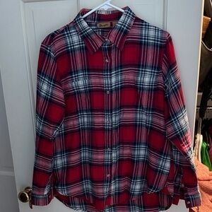 Wrangler Red and Blue Plaid Men's Shirt